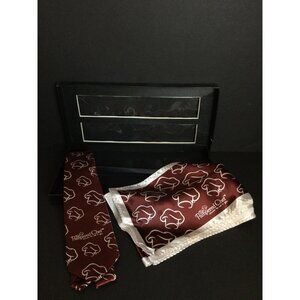 The Pampered Chef tie and scarf matching set in box satin feel chef hat print